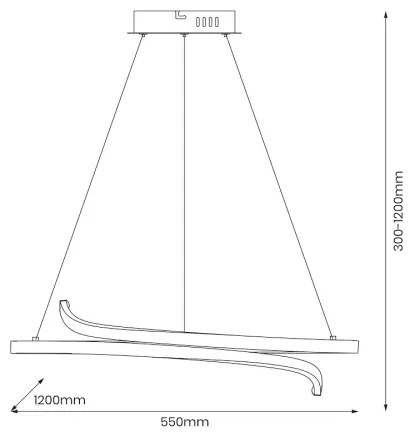 Lampadario LED a sospensione con filo LORENZO LED/35W/230V nero