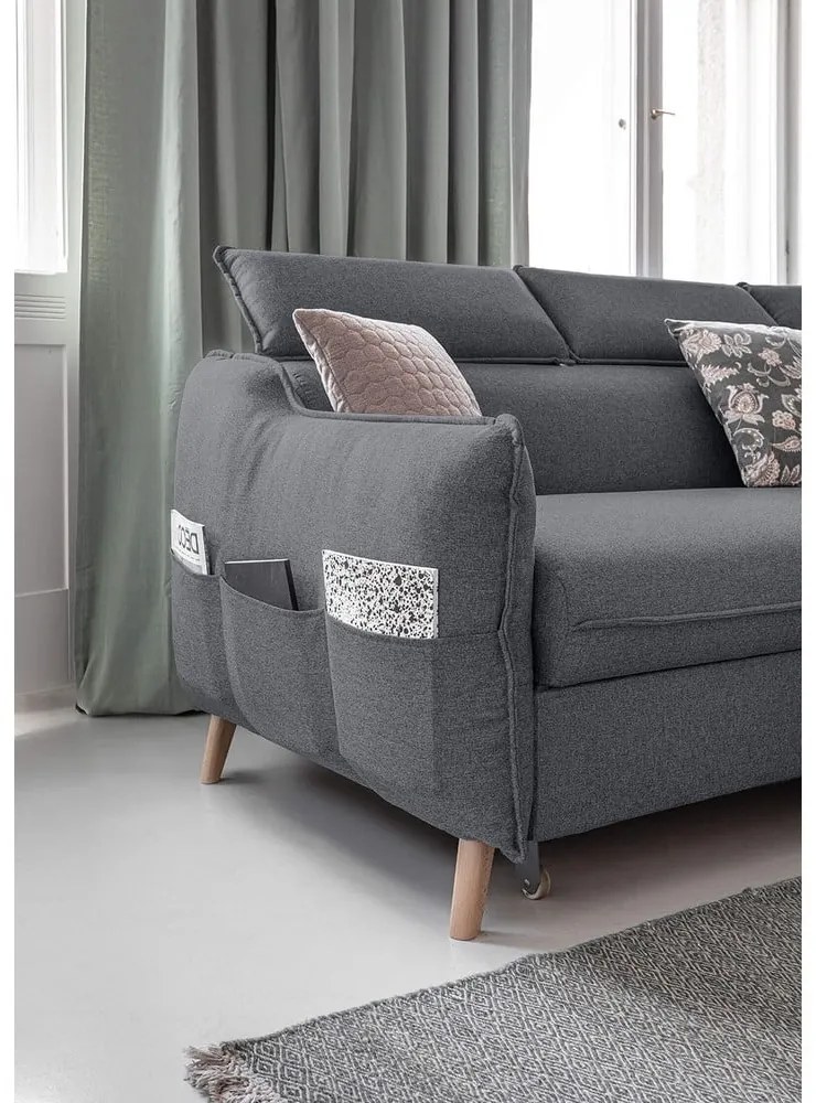 Divano letto angolare grigio scuro (angolo destro) Sweet Harmony - Miuform