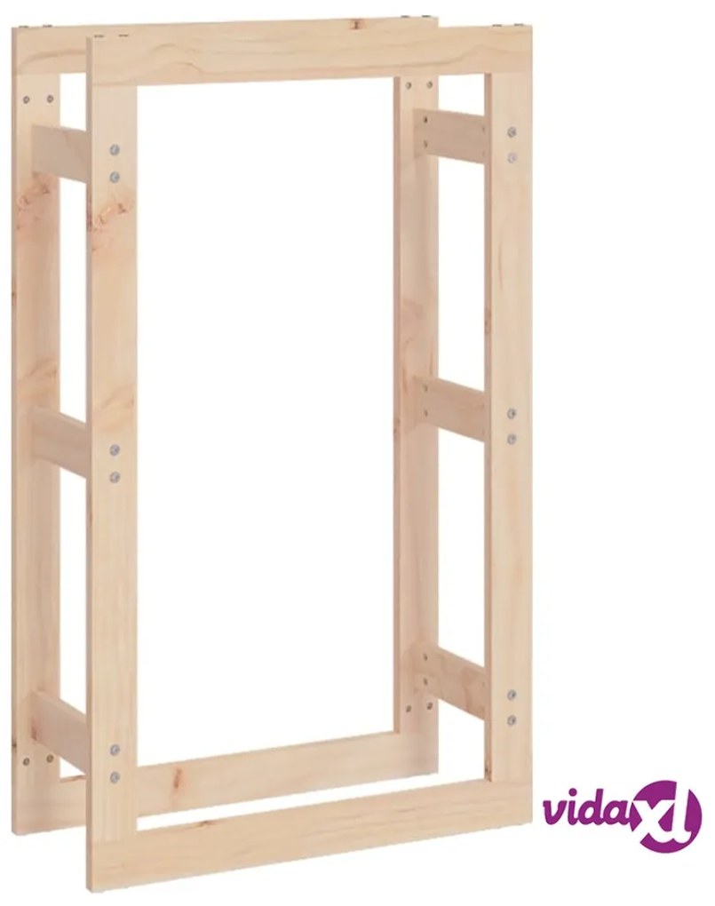 vidaXL Portalegna 60x25x100 cm in Legno Massello di Pino