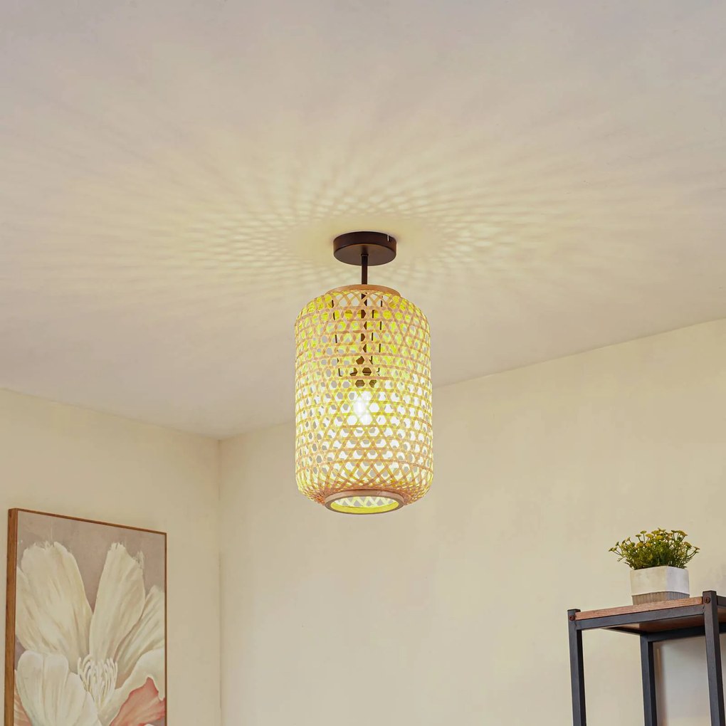 Plafoniera soffitto Jorick Lucande, dimmerabile, Legno chiaro, Soggiorno / Sala da pranzo, Campagna / Rustiche, Plafoniera