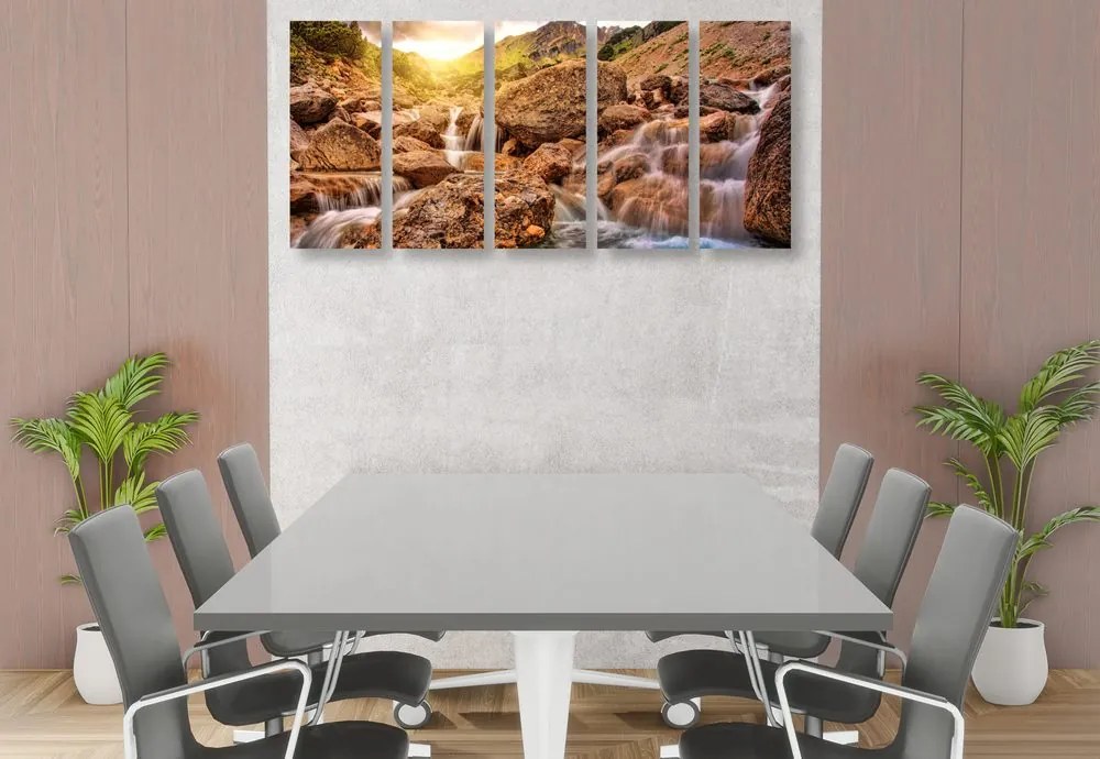 Quadri 5 pezzi – Cascate alpine