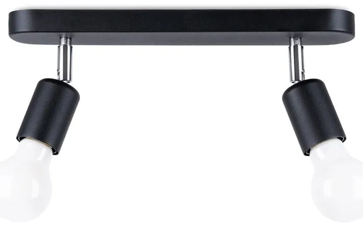 Plafoniera nera in metallo ø 6 cm Brando – Sollux