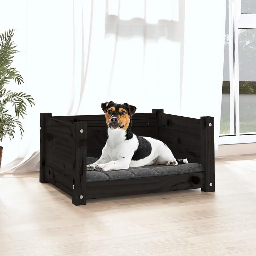 Cuccia per cani nera 55,5x45,5x28cm in legno massello di pino