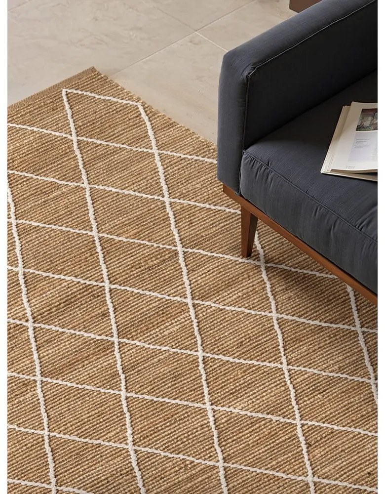 Tappeto di colore naturale in iuta tessuto a mano 200x300 cm Kunu – Hanse Home