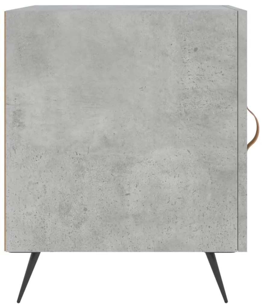 Comodino Grigio Cemento 40x40x50 cm in Legno Multistrato