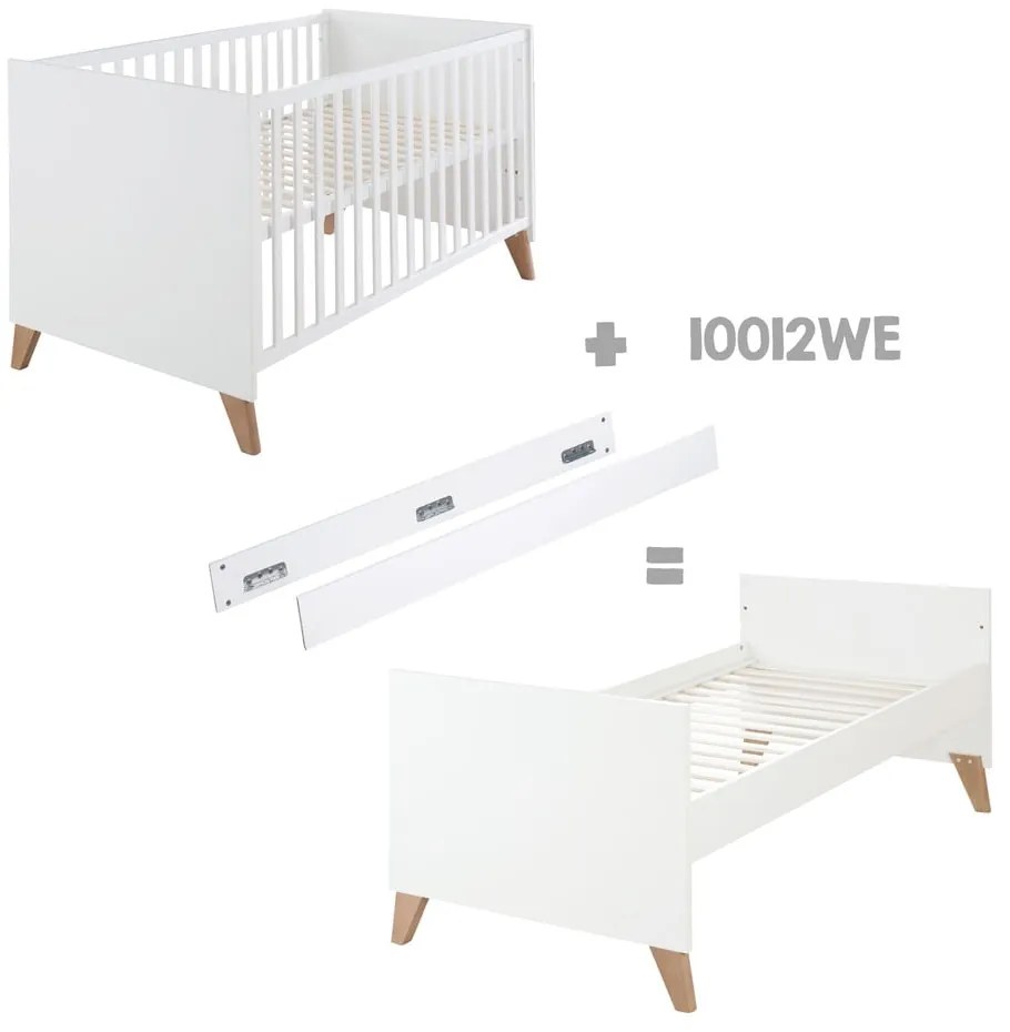 Lettino in colore bianco e naturale 70x140 cm Ole - Roba