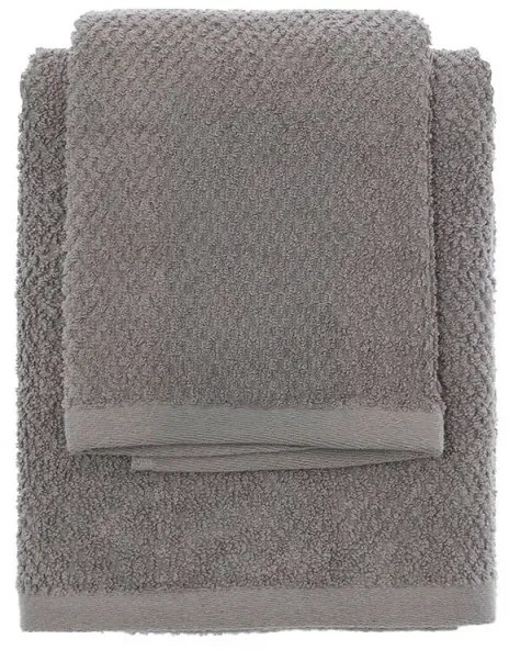 Set asciugamani bagno grigio per viso e ospite in cotone puro Spring