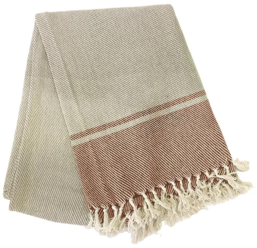 Tovaglia di cotone beige e rosa, 250 x 150 cm - Tiseco Home Studio