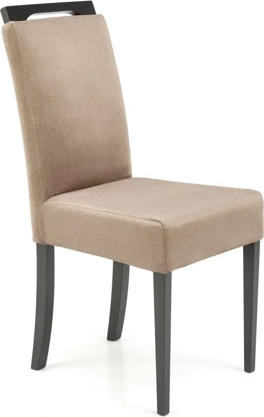 Sedia Clarion 2 in velluto beige/nero Monolith 09
