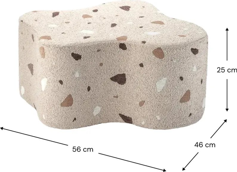 Pouf per bambini marrone chiaro con rivestimento in bouclé e ciniglia Terrazzo Cloud – Wigiwama