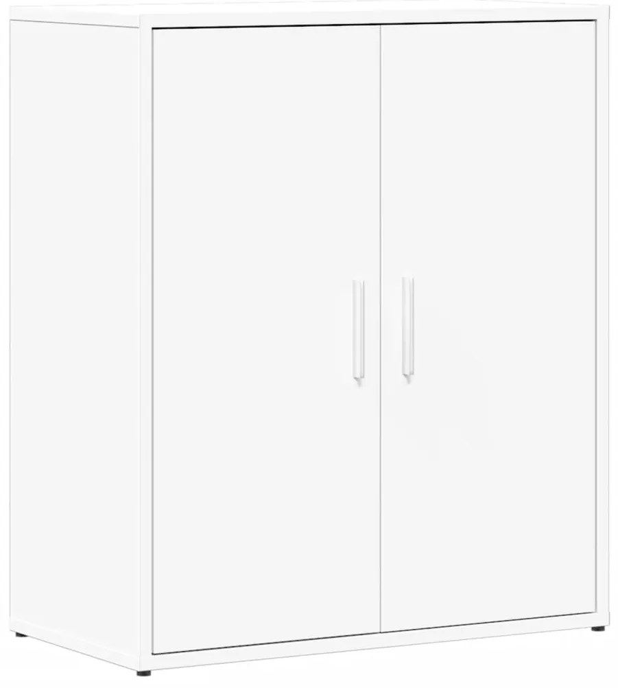 Credenze 2 pz bianche 60x31x70 cm in legno multistrato