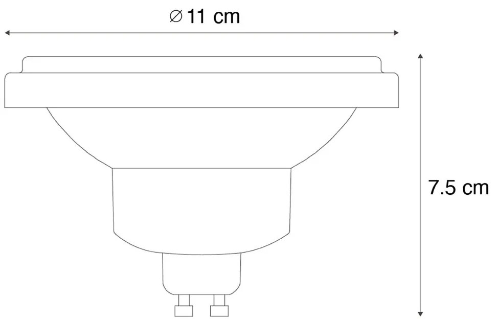 Lampadina LED GU10 AR111 dimmerabile a 3 fasi Kelvin 10W 800 lm 2700 - 3700K