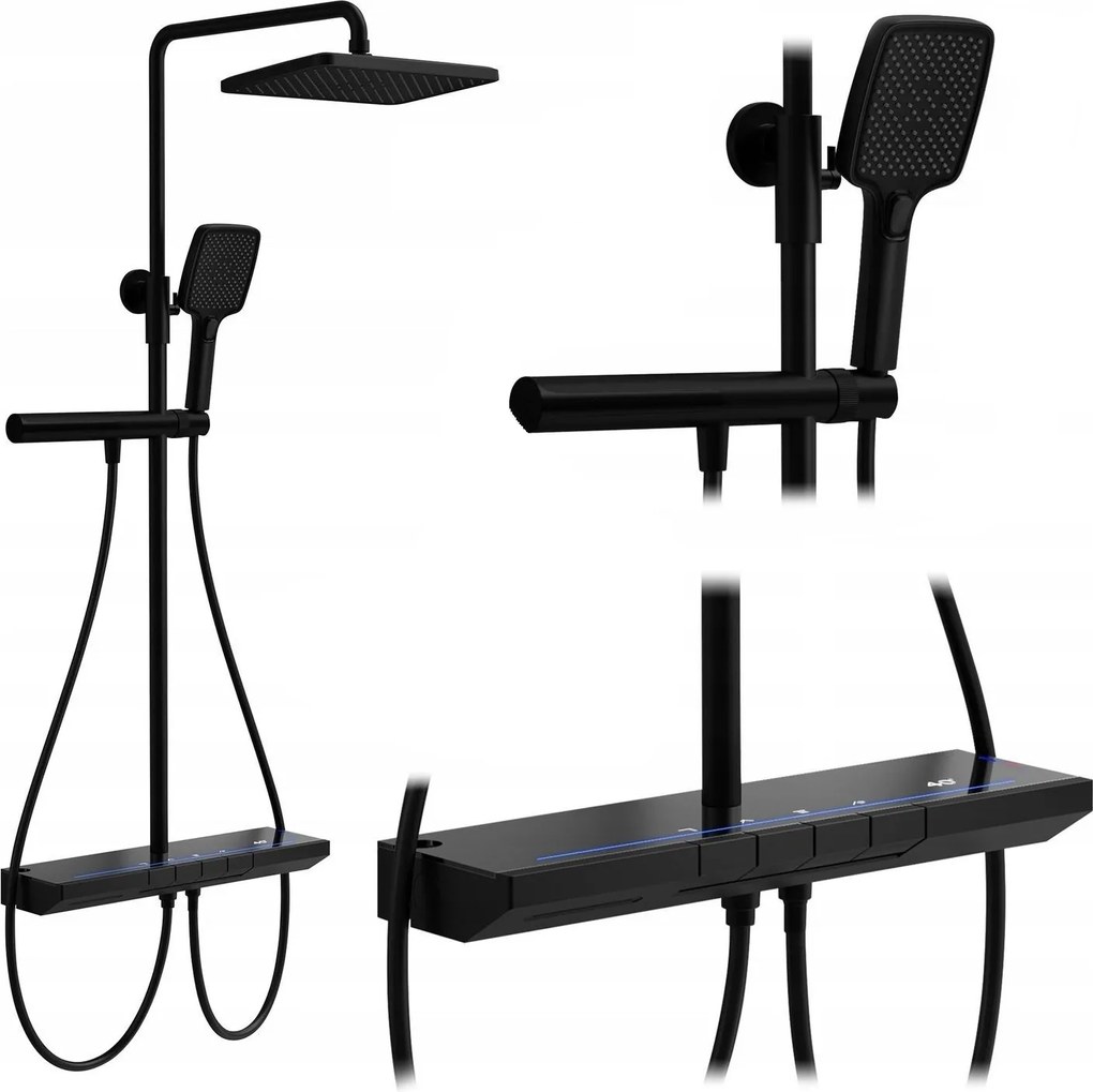 Set doccia con termostato REA Pedro Black