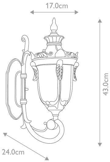 Elstead PH1-S-OB - Applique da esterno PHILADELPHIA 1xE27/60W/230V IP44