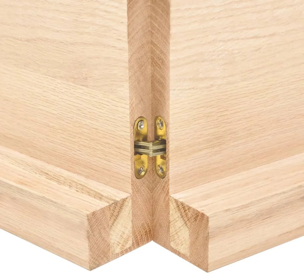 Ripiano a parete 160x50x6 cm legno massello rovere non trattato