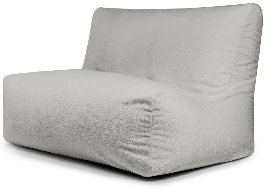 Puof a sacco grigio chiaro con rivestimento in bouclé Sofa Seat Lounge – SLOWDOWN