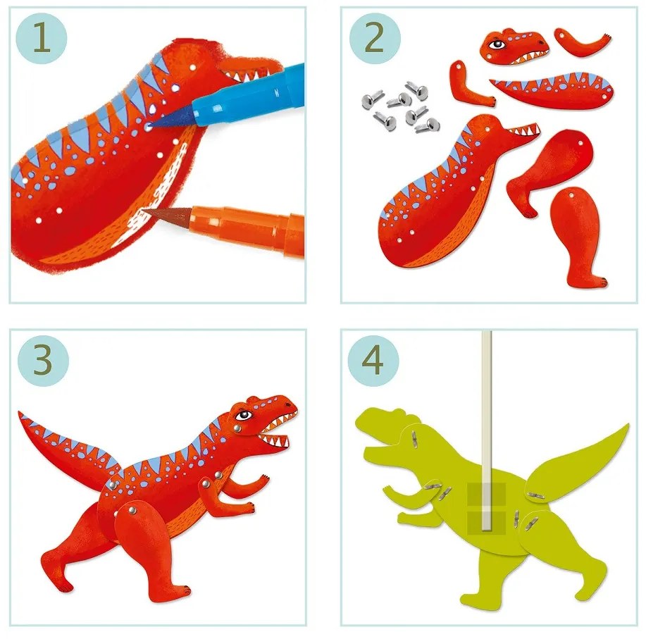 Marionette di carta - dinosauri