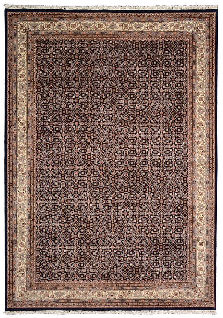 Herati Tappeto orientale 360x250 Blu (Indian) Annodato A Mano