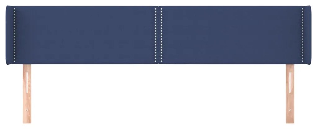 Testiera ad orecchio blu 163x16x78/88cm in tessuto