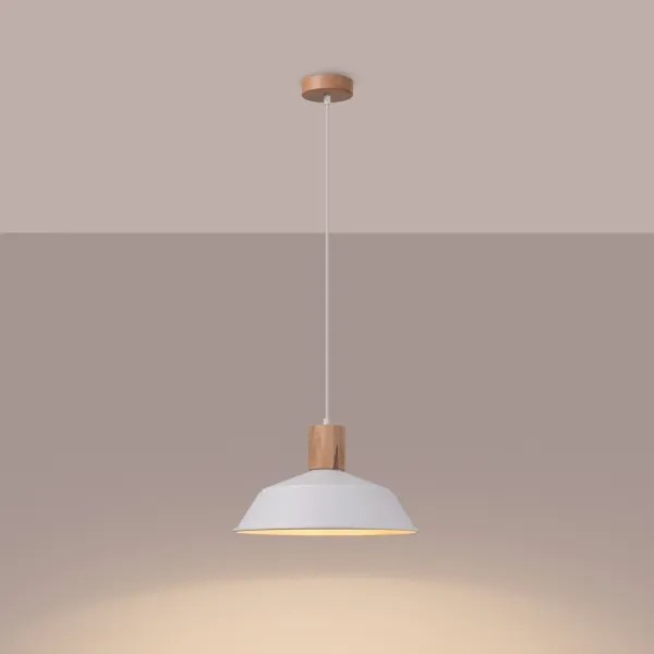 Sollux SL.1321 - Lampadario a sospensione con filo FANO 1xE27/15W/230V diametro 34 cm bianco