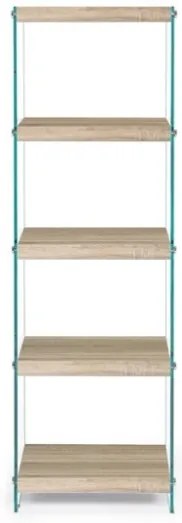 Libreria In Vetro E Legno 40x30x131 Cm 5 Ripiani Line Kenya Bizzotto Salvaspazio