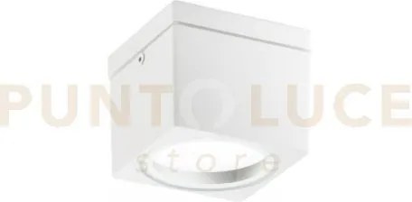 Plafoniera tower bianca quadrata 1 luce attacco gx53 ip54 9x9x7,2cm