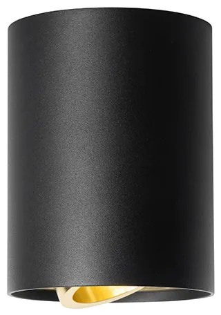 Faretto da soffitto nero con oro orientabile e inclinabile - Rondoo up