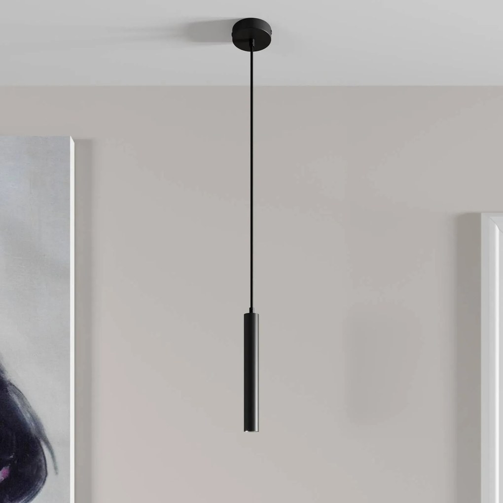 Arcchio Lampada LED a sospensione Franka, 1 luce, Ø 4 cm, nero Franka, Nero, Soggiorno / Sala da pranzo, Alluminio, Moderno