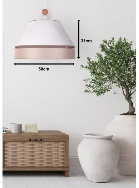 Duolla - Lampadario a sospensione con filo AVIGNON 1xE27/15W/230V diametro 50 cm bianco/beige