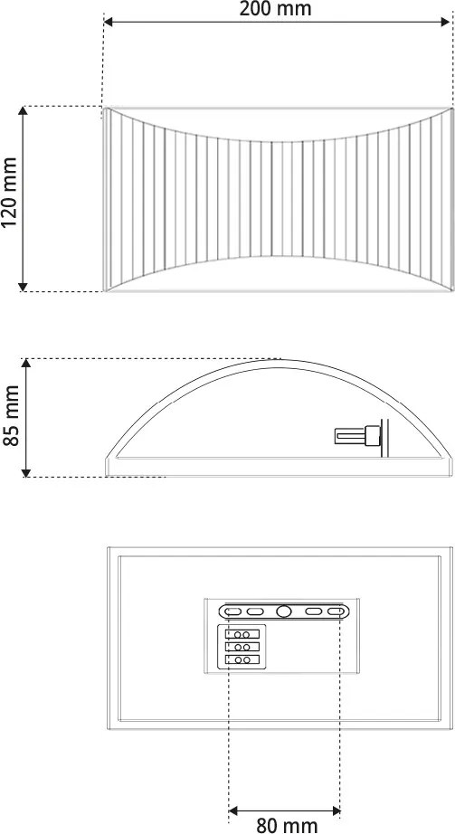 Applique Curva da Parete G9 Rigata in Gesso Pitturabile