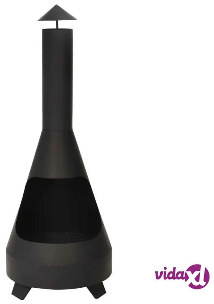 ProGarden Braciere con Camino Charming 118 cm Nero
