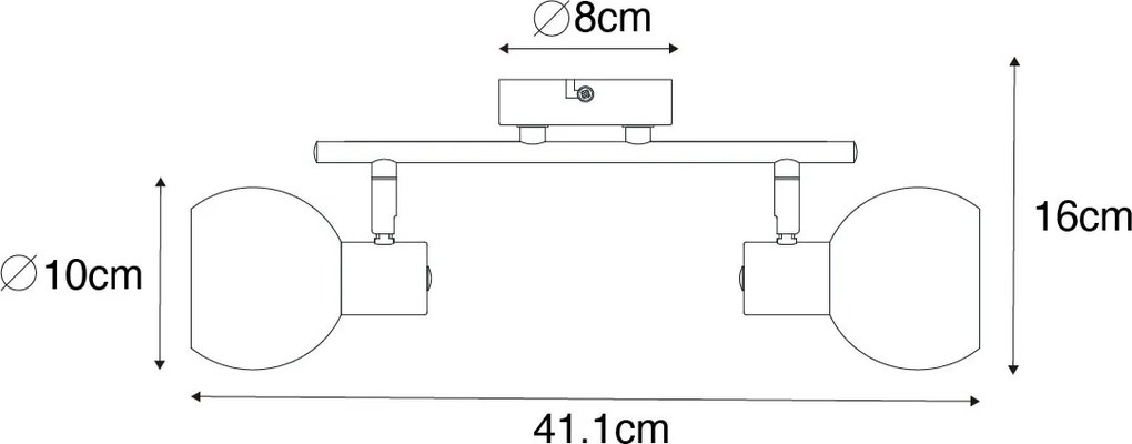 Faretto intelligente oro con vetro rosa con 2 Wifi P45 - Vidro