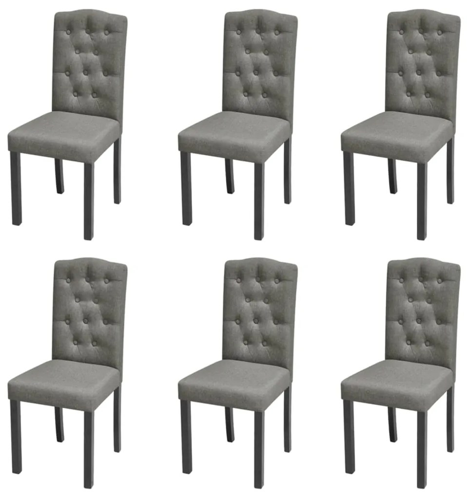 Sedie Da Pranzo 6 Pz Grigio İn Tessuto /