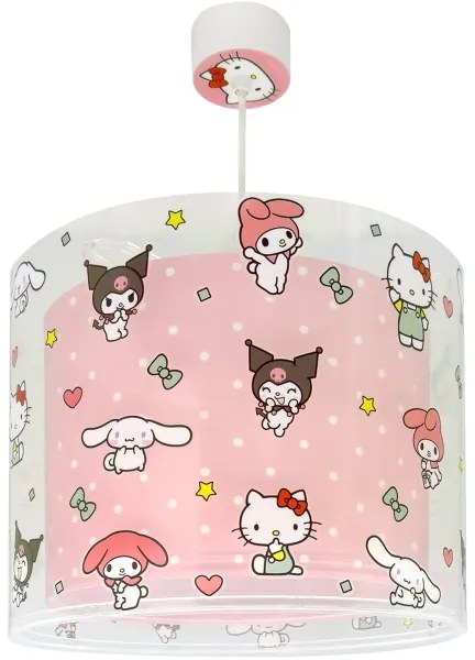 Dalber 41252 - Lampadario per bambini HELLO KITTY&FRIENDS 1xE27/15W/230V rosa