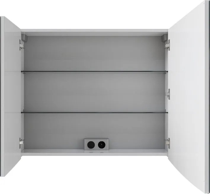 Specchio Contenitore Con Illuminazione PELIPAL bianco lucido L 85 x H 70 x P 17 cm