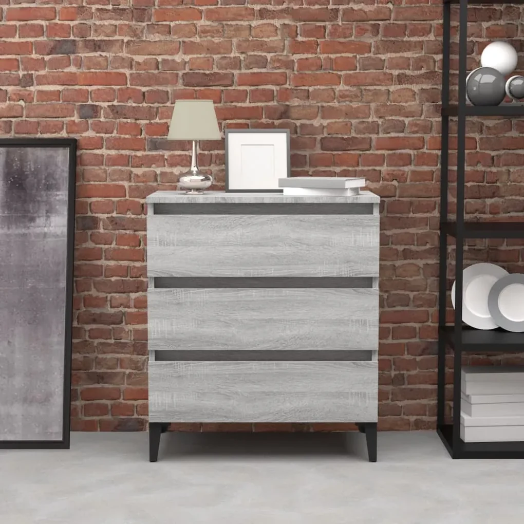 Credenza grigio sonoma 60x35x69 cm in legno multistrato
