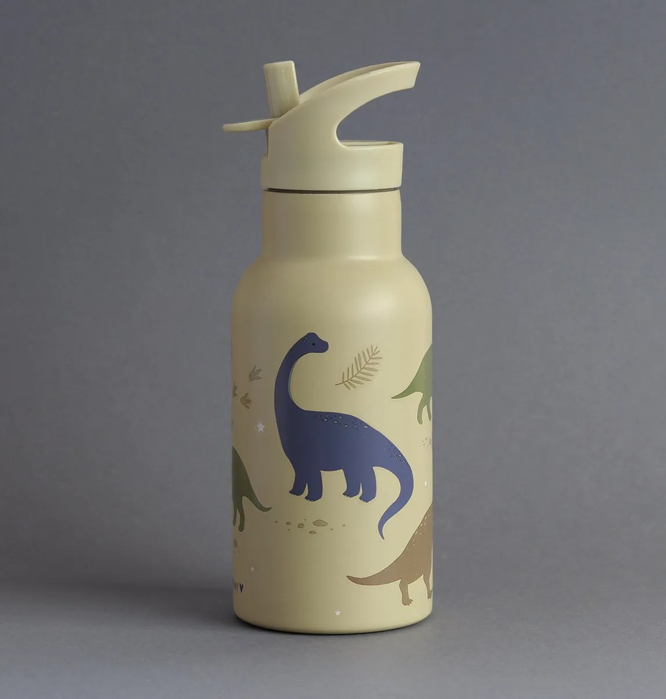 A Little Lovely Company - borraccia in acciaio inox, 350 ml - dinosauri