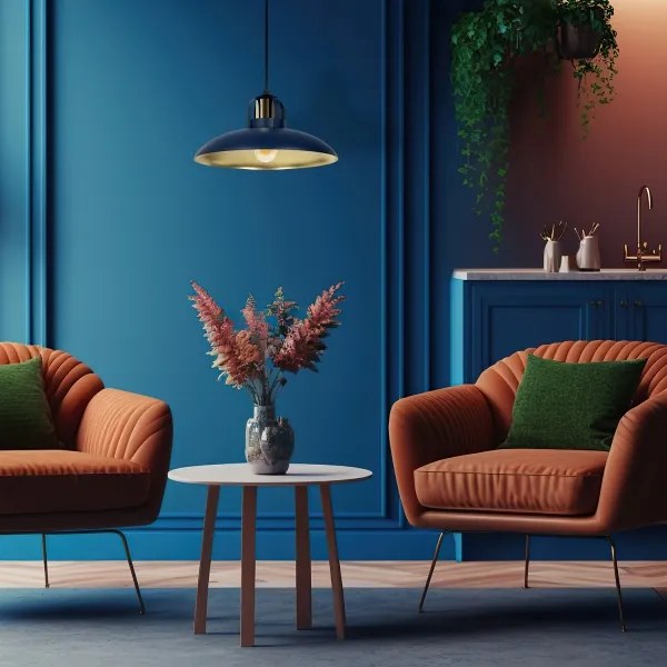 Lampadario su corda FELIX 1xE27/60W/230V blu