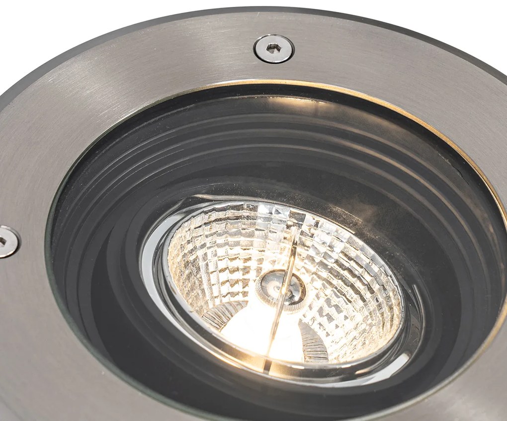 Set di 6 faretti da terra moderni in acciaio AR70 orientabili IP65 - Delux