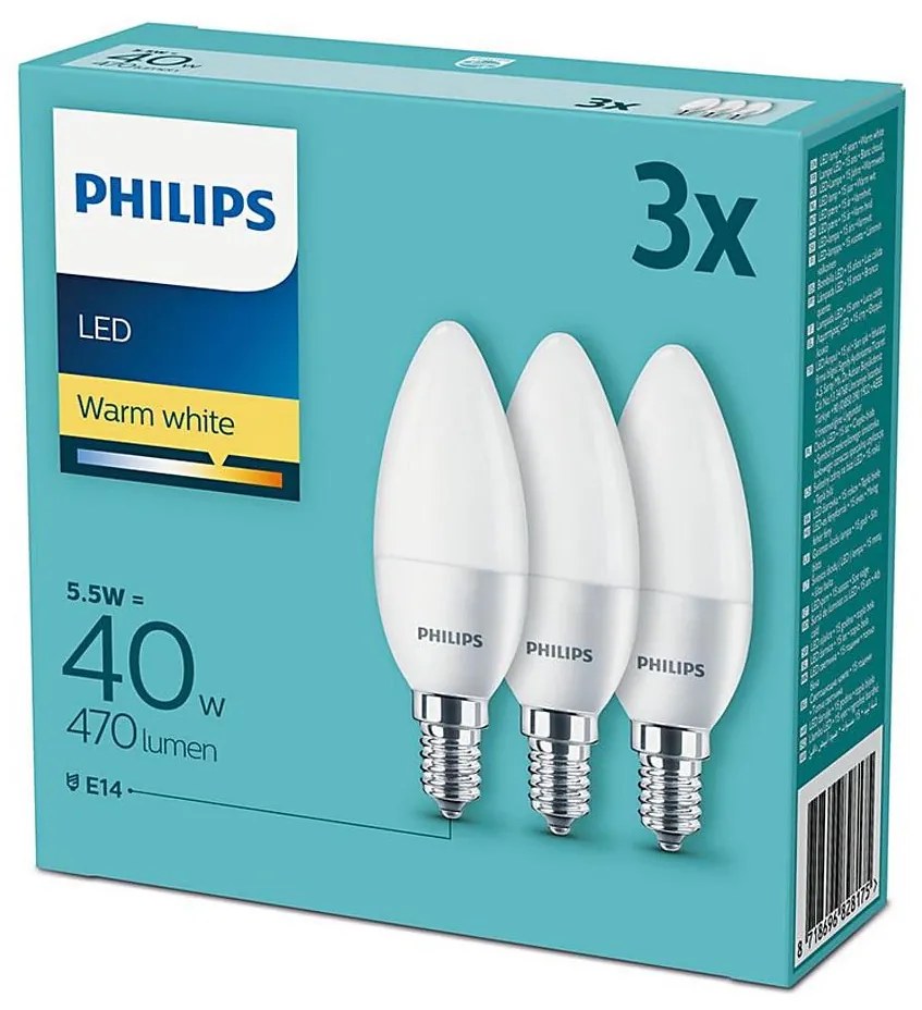 Set 3x Lampadina LED Philips E14/5,5W/230V 2700K