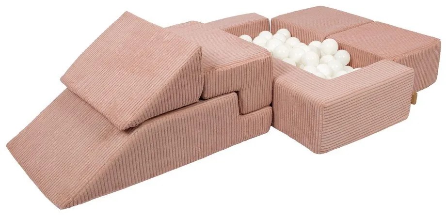 Gioco per psicomotricità rosa in velluto a coste 6 pz altezza totale 40 cm 100x35 cm Montessori – Meowbaby