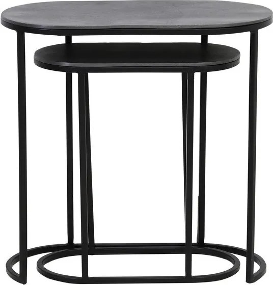 Set di 2 tavolini in metallo 26x53 cm Bocov - Light &amp; Living