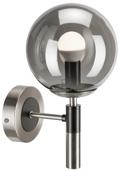 Applique ROLLO 1xE14/5W/230V cromo opaco/fumé