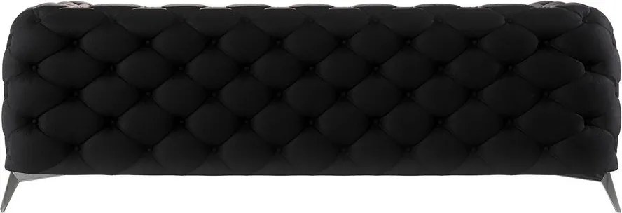 Divano nero con rivestimento in velluto 225 cm Chelsea – Ropez