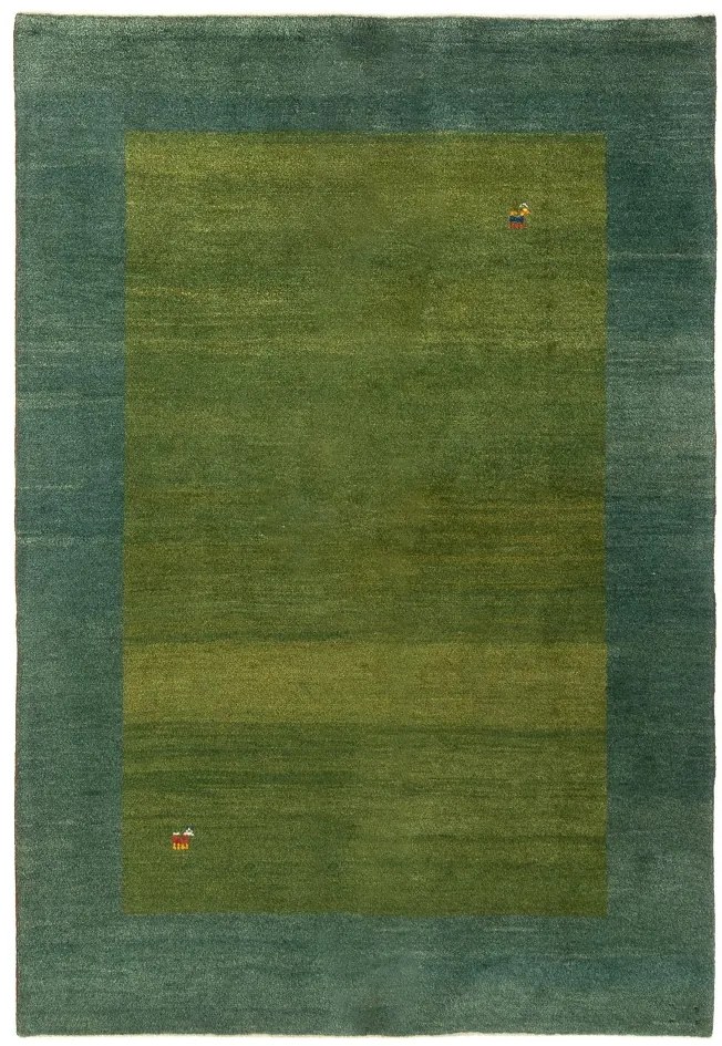 Gabbeh Tappeto 200 x 150 Verde (Iran) Annodato A Mano
