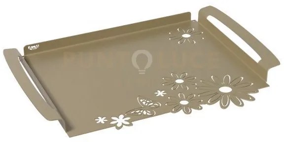 Vassoio grande margherite miele in ferro 46x32cm