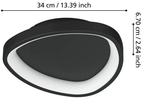 Eglo 901584 - Plafoniera LED dimmerabile LORETELLO LED/12W/230V nero + +TC