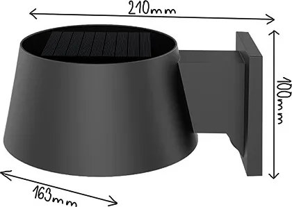 Viking - applique solare a LED dimmerabile con sensore LED/1W/3,7V IP44 4000K