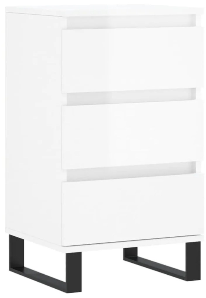 Credenza bianco lucido 40x35x70 cm in legno multistrato