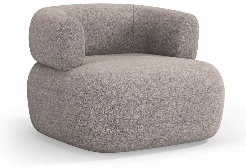 Poltrona beige in tessuto bouclé Jenny - Micadoni Home